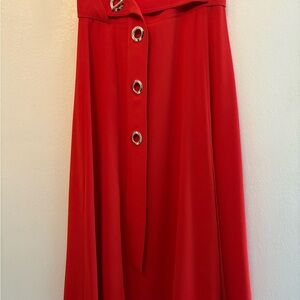 10 Crosby Derek Lam Vibrant Red A-Line Skirt